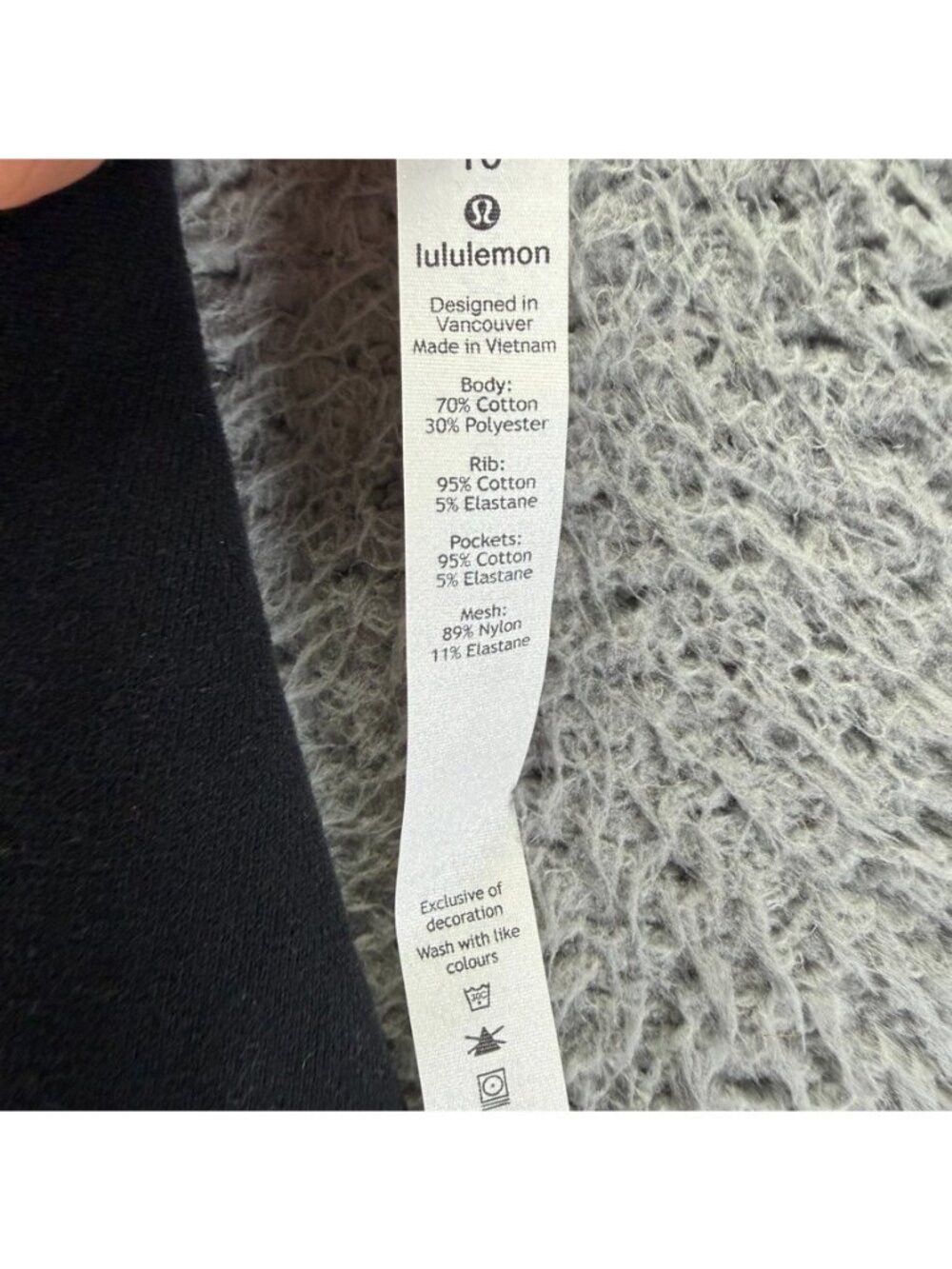 Lululemon Radiant Jacket II Women Size 10 Black High Funnel Neck Ribbed Moto - Picture 7 of 11